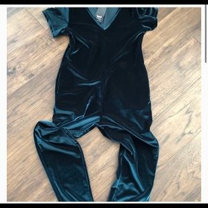 Smash & Tess XXS emerald stretch velvet Romper